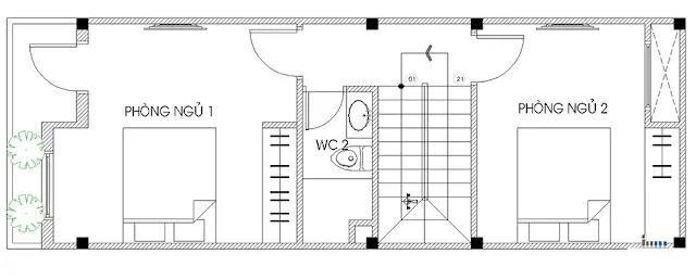 3 mẫu bản vẽ nhà ống 3 tầng thiết kế khoa học và hiện đại