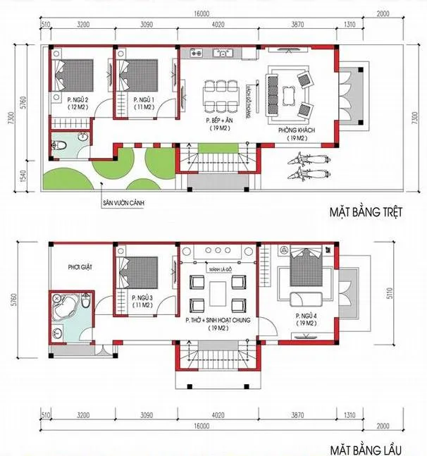 5 mẫu nhà 2 tầng 6x16m đẹp với không gian sống thoải mái và tiện nghi