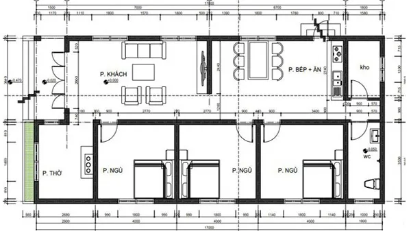 5 mẫu nhà cấp 4 7x15m 3 phòng ngủ đẹp có chi phí phải chăng