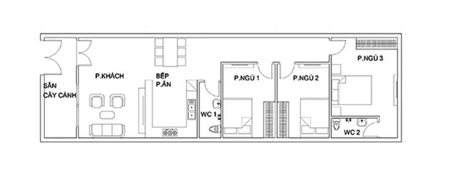 7 mẫu bản vẽ thiết kế nhà ống 1 tầng khoa học nhất hiện nay