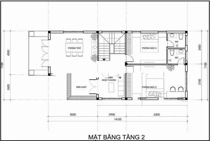 Ấn tượng với mẫu biệt thự 2 tầng mái thái 150m2 ở Quảng Ninh