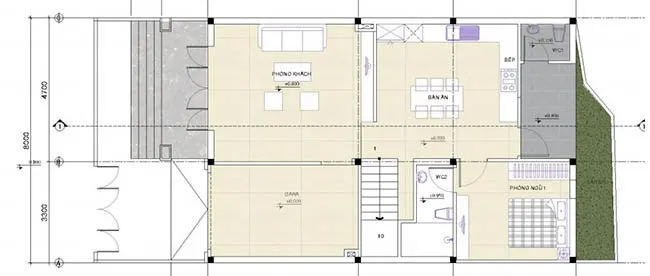 Bất ngờ trước vẻ đẹp thiết kế nhà 2 tầng 8x10m tại Hưng Yên