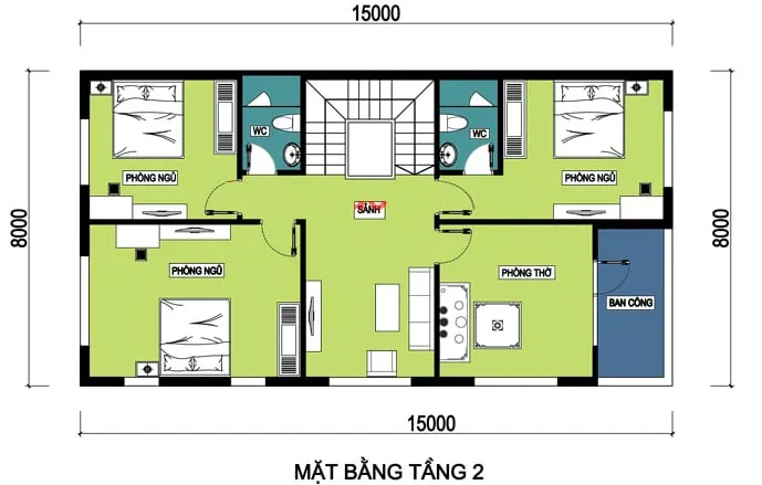 Gợi ý các mẫu thiết kế nhà 3 tầng 8x15m hiện đại