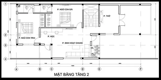 Gợi ý mẫu bản vẽ nhà 2 tầng khoa học