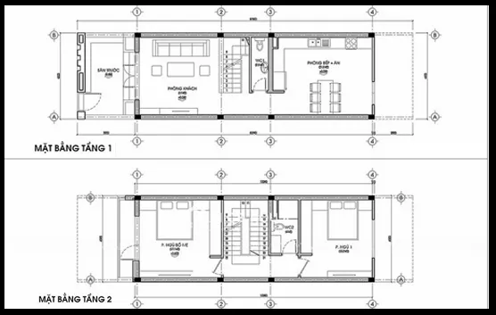 Gợi ý mẫu bản vẽ nhà 2 tầng khoa học