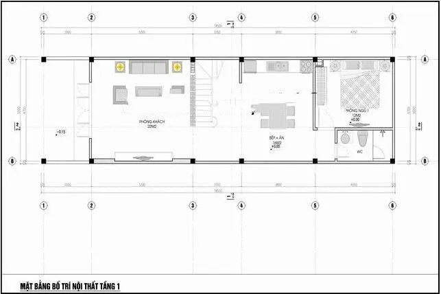 Khám phá Bản vẽ nhà ống 2 tầng 5x18m của Mr. Hà