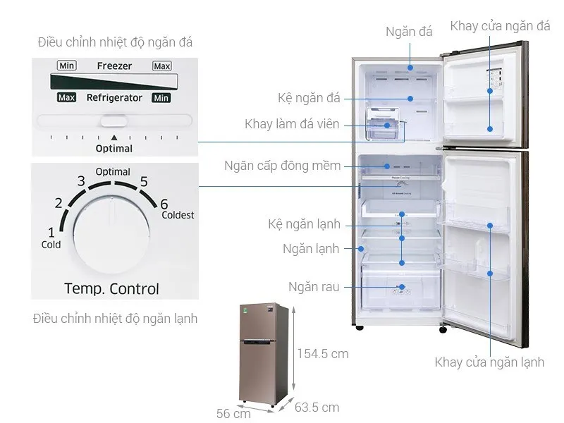 Kích thước tủ lạnh thông dụng nên biết trước khi mua