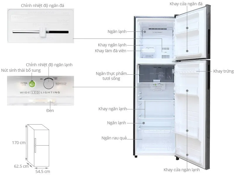 Kích thước tủ lạnh thông dụng nên biết trước khi mua