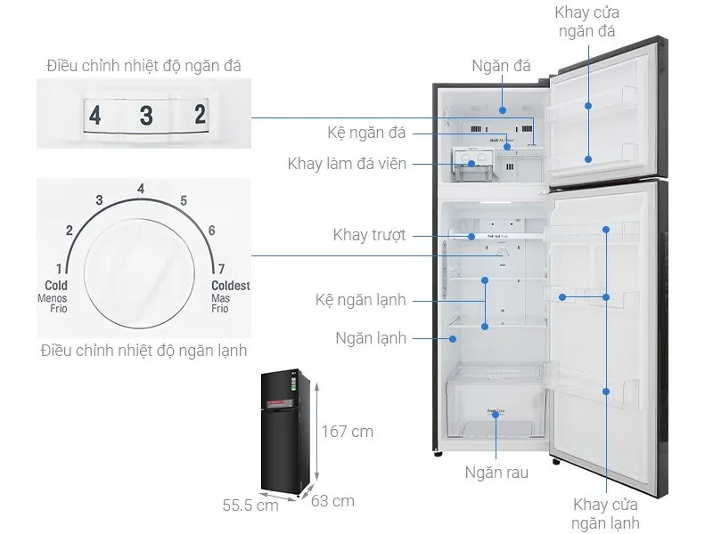 Kích thước tủ lạnh thông dụng nên biết trước khi mua