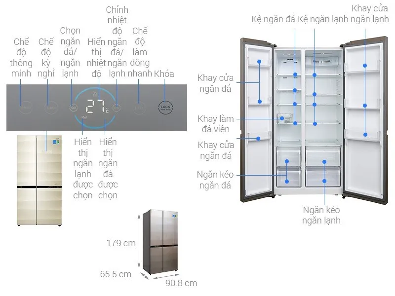 Kích thước tủ lạnh thông dụng nên biết trước khi mua