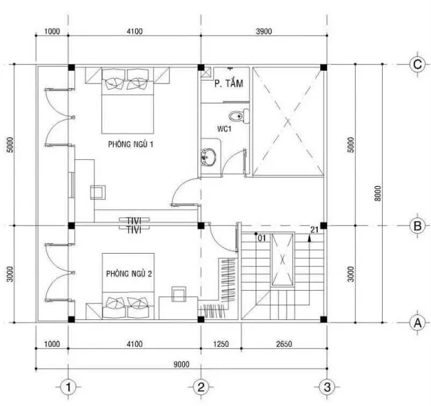 Mẫu bản vẽ nhà 3 tầng hiện đại, mẫu bản vẽ nhà 3 tầng khoa học