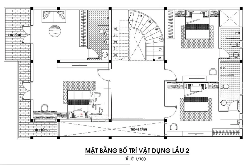 Mẫu biệt thự 3 tầng có gara ấn tượng tại Hoa Bằng – Cầu Giấy