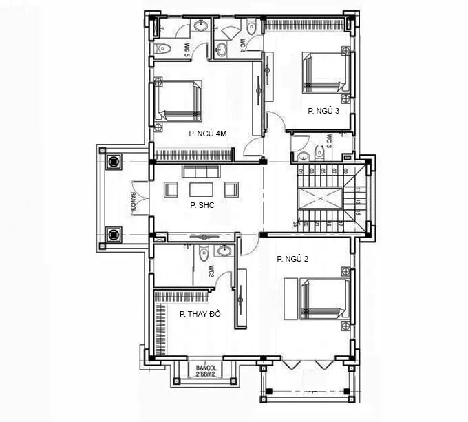 Mẫu nhà biệt thự 2 tầng mái thái đẹp tại Thanh Hóa