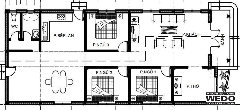 Mẫu nhà cấp 4 mái thái 500 triệu hiện đại tại Nghệ An