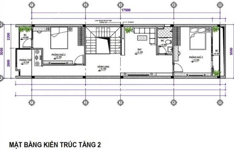 Mẫu nhà ống 2 tầng 5x17m đẹp, đa dạng kiến trúc