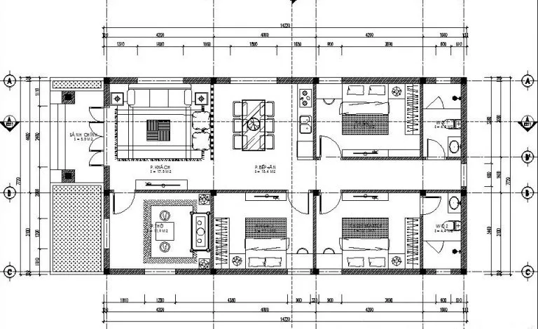 Mẫu nhà ống cấp 4 có 3 phòng ngủ, cầu nối giữa truyền thống và đương đại