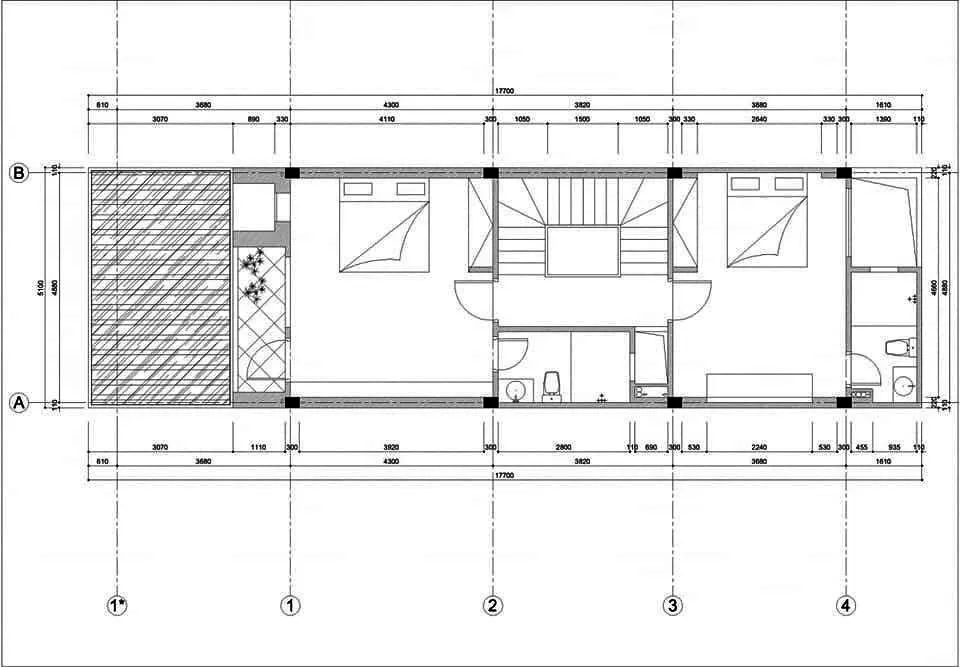 Mẫu nhà phố 4 tầng mặt tiền 5m 4 phòng ngủ