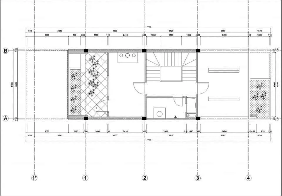 Mẫu nhà phố 4 tầng mặt tiền 5m 4 phòng ngủ