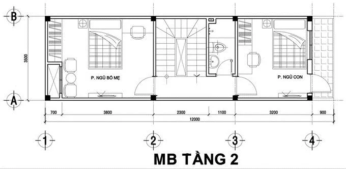 Mẫu thiết kế nhà 2 tầng 6x11m