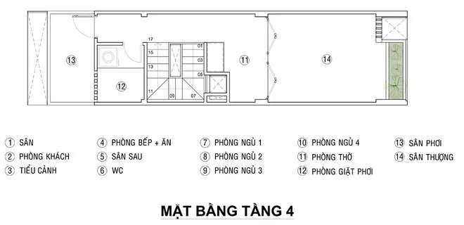 Mẫu thiết kế nhà ống 4 tầng mặt tiền 4m theo phong cách hiện đại