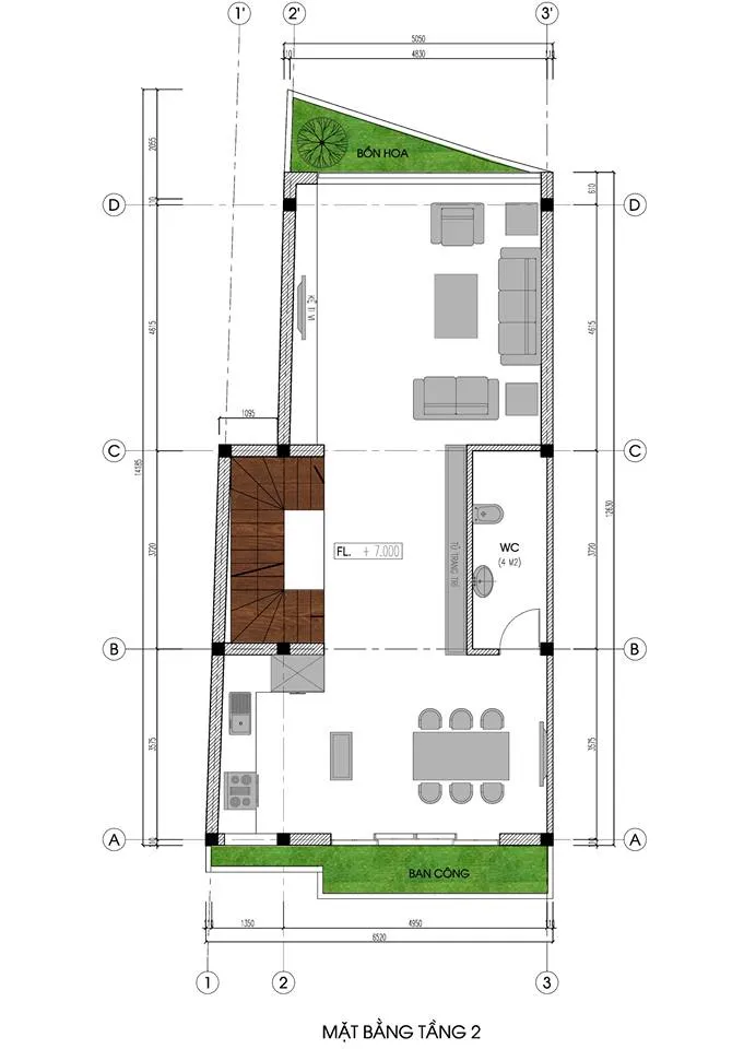 Mẫu thiết kế nhà ống kết hợp kinh doanh hiện đại của gia đình Ms. Hoa