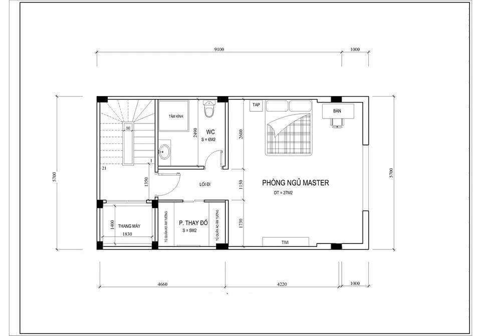 Mẫu thiết kế nội thất nhà phố 3 tầng có gara