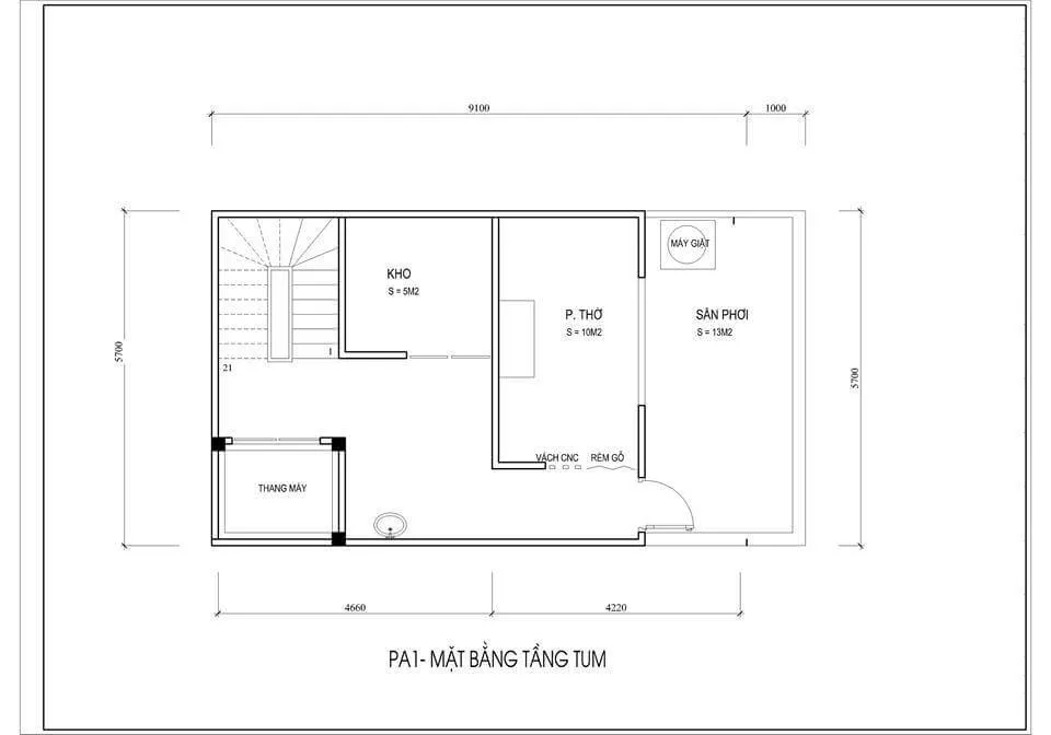 Mẫu thiết kế nội thất nhà phố 3 tầng có gara