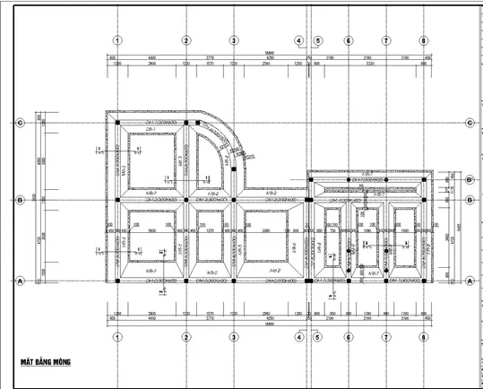 [Miễn phí] Tổng hợp các bản vẽ móng băng nhà 1 tầng, 2 tầng và 3 tầng