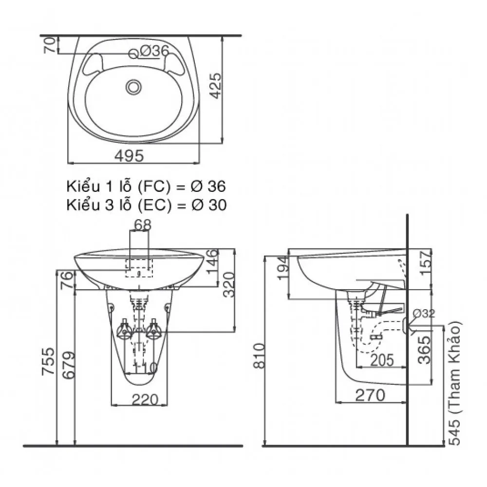 Quy cách kích thước lavabo tiêu chuẩn mới nhất 2020