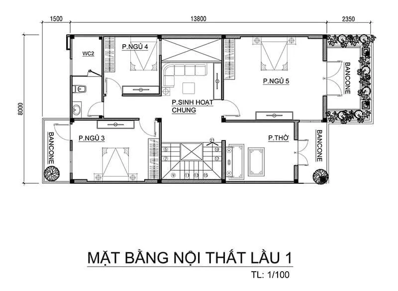 Thiết kế biệt thự 8x14m 2 tầng hiện đại thể hiện đẳng cấp gia chủ