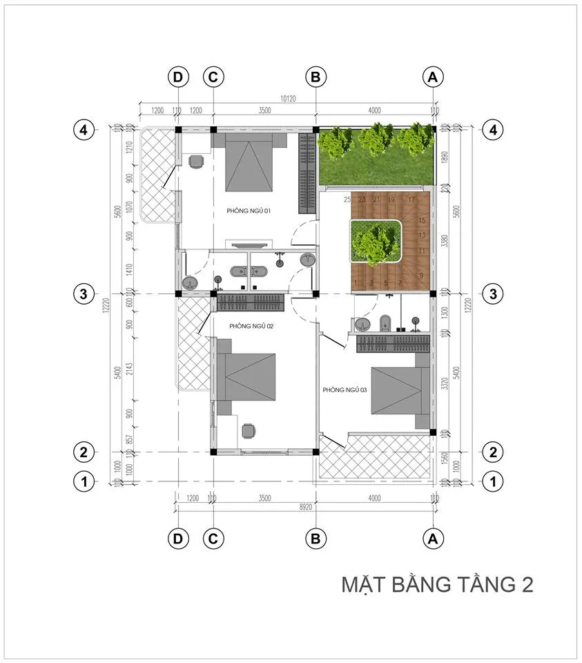 Thiết kế biệt thự mini kiểu pháp 3 tầng cho Mr. Trung – Hoài Đức