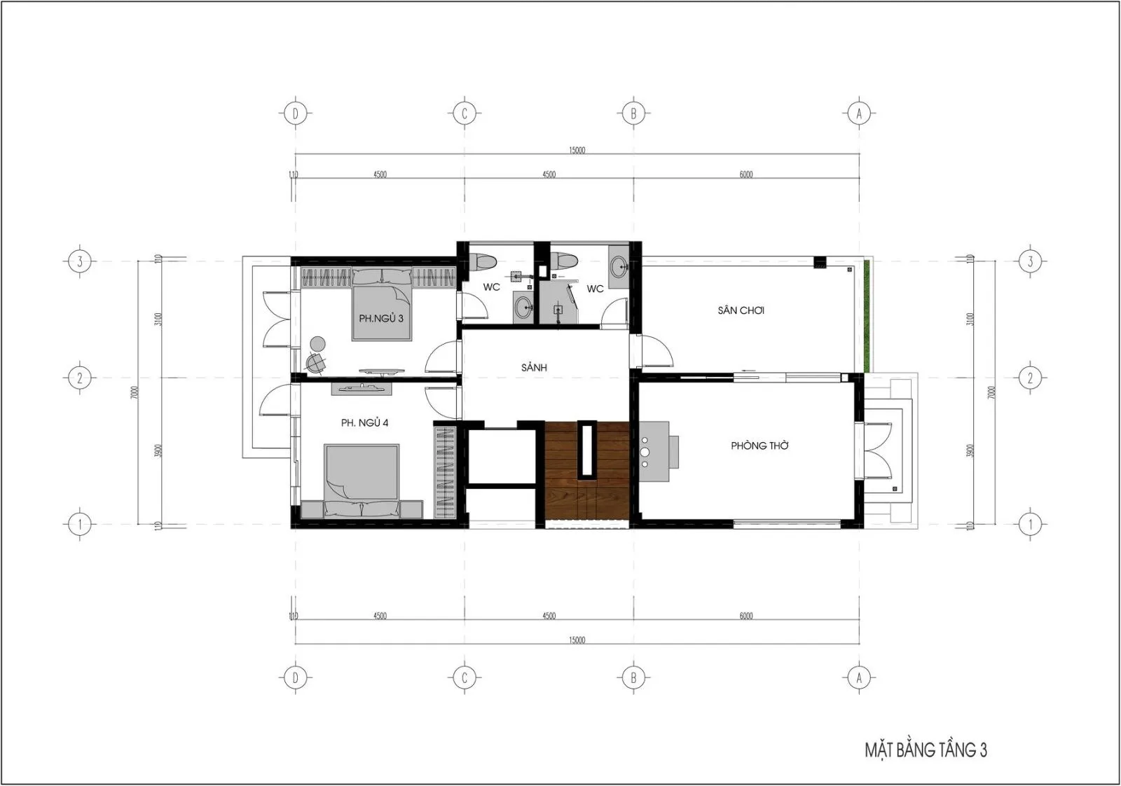 Thiết kế biệt thự nhà 3 tầng đẹp hiện đại 110m tại Sóc Sơn