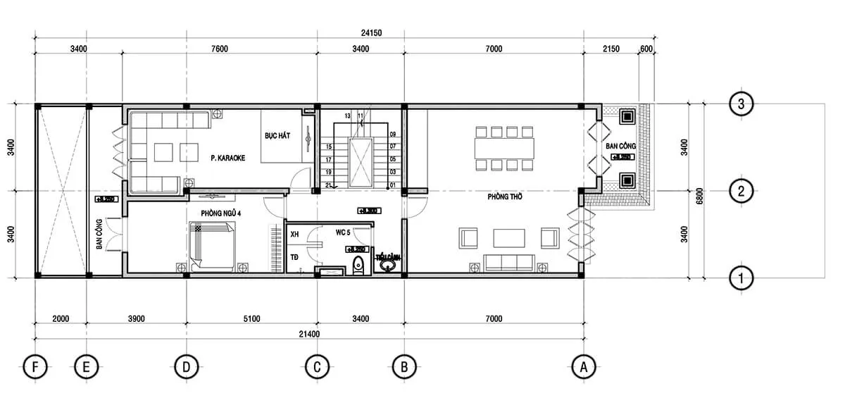 Thiết kế biệt thự tân cổ điển 2 tầng 1 tum đẹp lộng lẫy