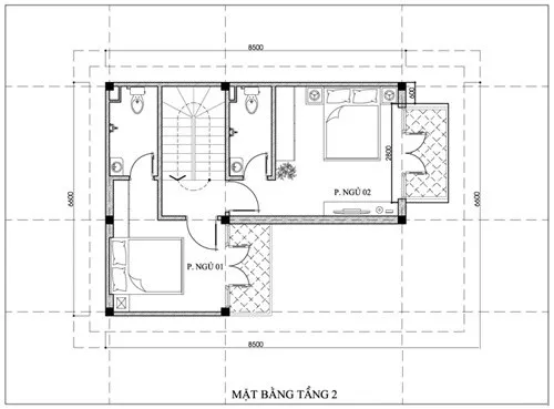 Thiết kế nhà 2 tầng 70m2 cực hot tại Nghệ An