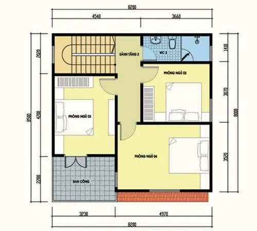 Thiết kế nhà 2 tầng hình vuông đẹp và ấn tượng tại Thanh Hóa