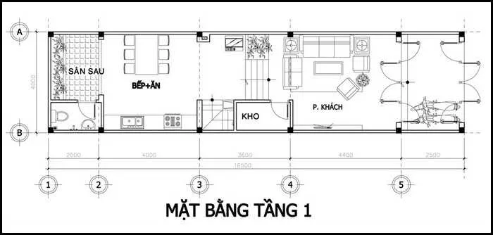 Thiết kế nhà 4 tầng 4x15m hiện đại với công năng 3 phòng ngủ