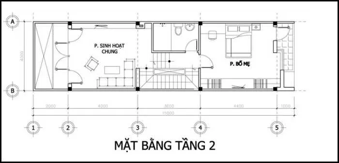 Thiết kế nhà 4 tầng 4x15m hiện đại với công năng 3 phòng ngủ