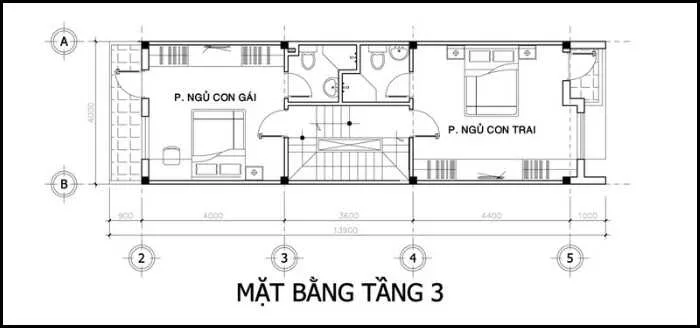 Thiết kế nhà 4 tầng 4x15m hiện đại với công năng 3 phòng ngủ