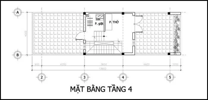 Thiết kế nhà 4 tầng 4x15m hiện đại với công năng 3 phòng ngủ