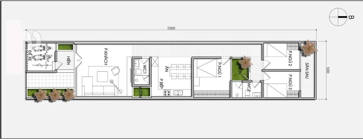 Thiết kế nhà ống 1 tầng 4x15m hiện đại – nâng tầm kiến trúc nhà Việt