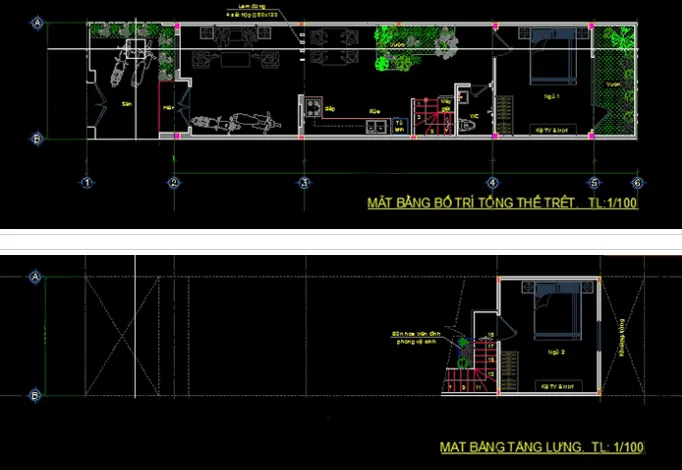 Thiết kế nhà ống 1 tầng gác lửng hiện đại tại Hoà Lạc