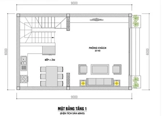 Thiết kế nhà ống 2 tầng 1 tum phong cách hiện đại tại Bắc Giang