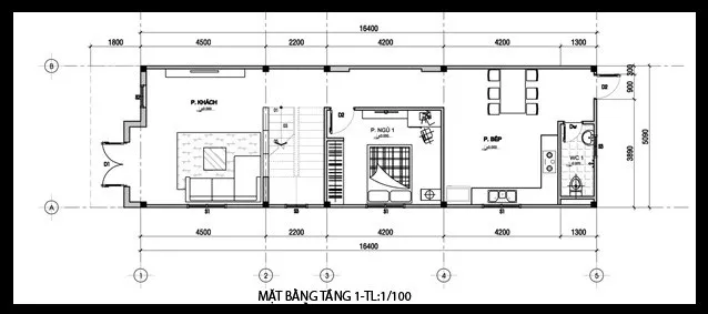 Thiết kế nhà ống 2 tầng mái thái đơn giản, hiện đại và tiện nghi