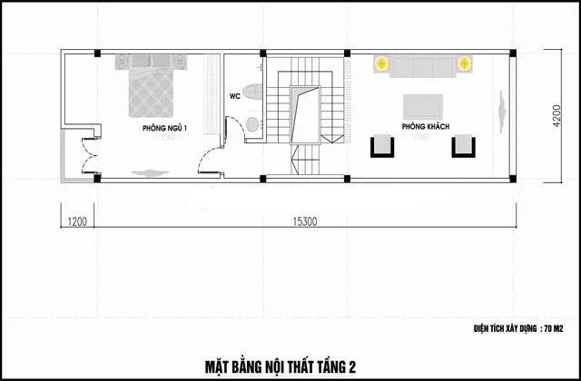 Thiết kế nhà ống 3 tầng 4×15 đơn giản tiện nghi cho gia đình Mr. Quang ở Thanh Trì, Hà Nội