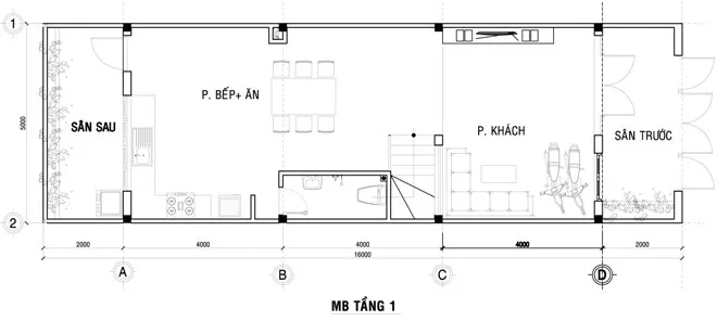 Thiết kế nhà ống 3 tầng 80m2 hiện đại, đơn giản và sang trọng