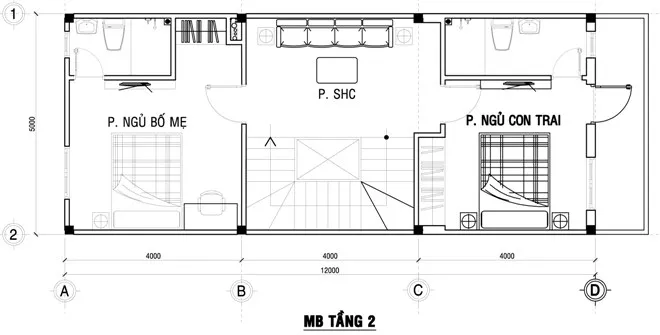 Thiết kế nhà ống 3 tầng 80m2 hiện đại, đơn giản và sang trọng