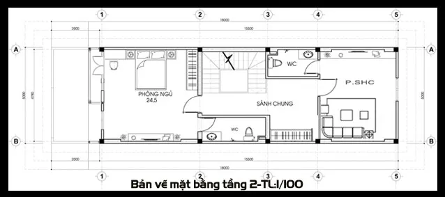 Thiết kế nhà ống 3 tầng mặt tiền 5m đẹp cho gia đình anh Hùng – Long Biên