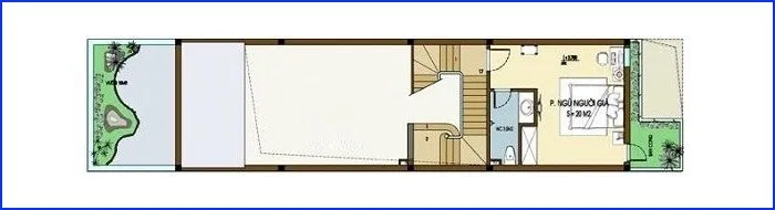 Thiết kế nhà phố 3 tầng có gác lửng 5 phòng ngủ 1 phòng thờ