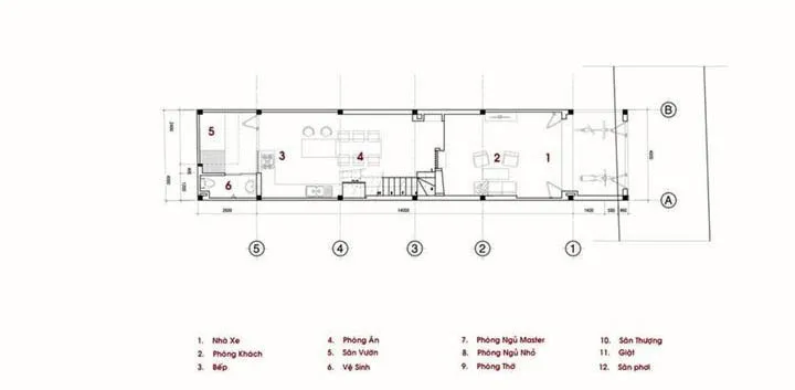 Thiết kế thi công mẫu nhà ống 2 tầng 1 tum đẹp chi phí 700 triệu