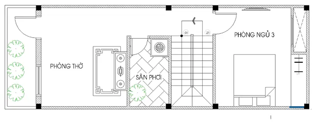 Thiết kế thi công mẫu nhà ống 3 tầng 4x12m trọn gói 1,2 tỷ